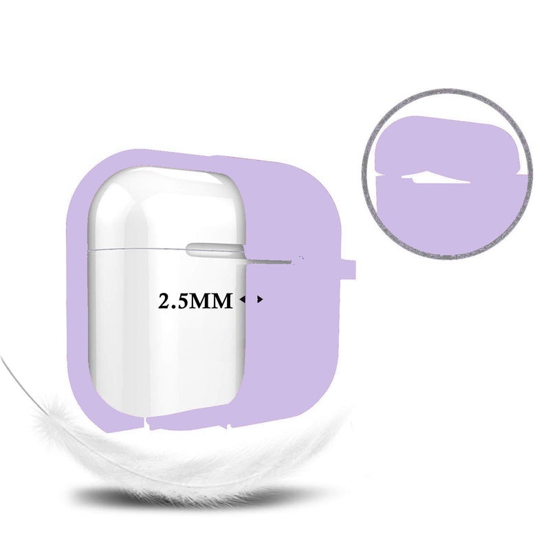 Cypher.V Protective Case Cover for Airpods Pro Charging Case, Upgraded Air Pods Silicone Case Skin with Soft Cute Fluffy Ball Pom Pom Keychain Kit (A, Purple) - Image 4